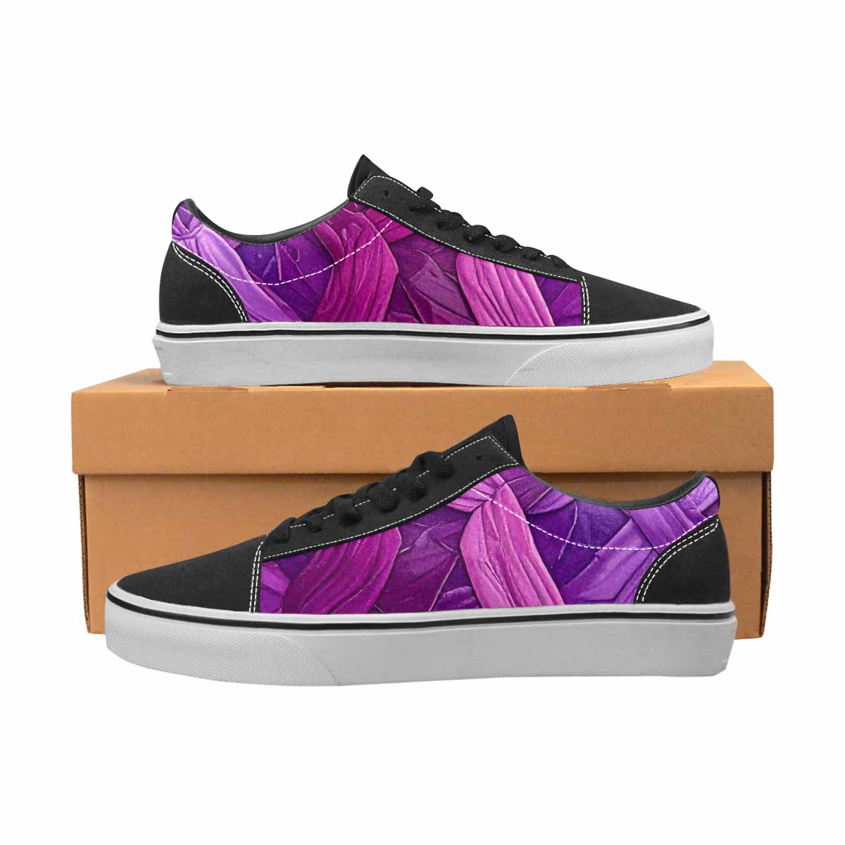 WOMEN'S Bisexual Flag Color Canvas Lace-Up Wallpaper Art Sneakers