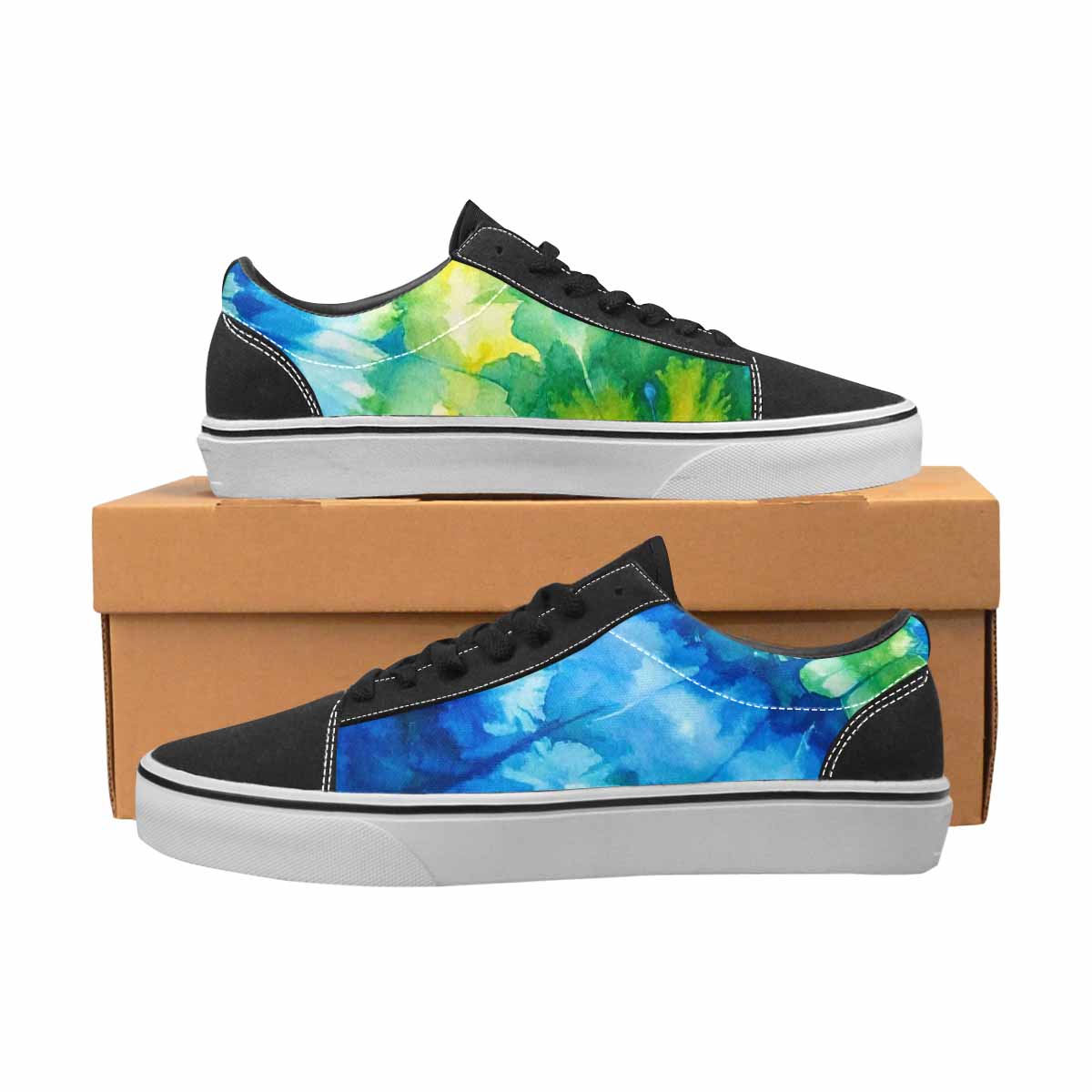 WOMEN'S Tie Dye Swirl Canvas Lace-Up Vivid Custom Sneakers