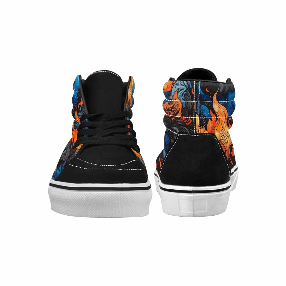MEN'S Flame Burst High Top Canvas Surreal Custom Shoes
