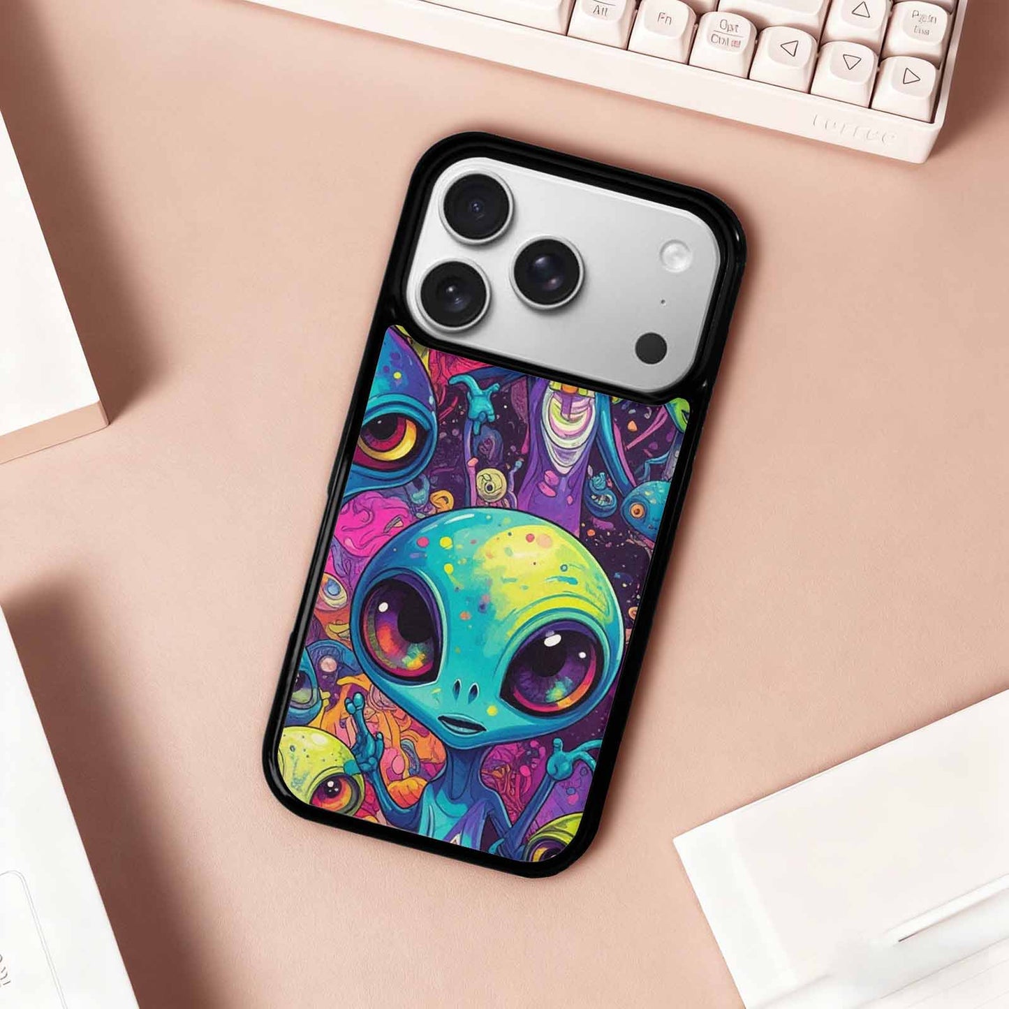 iPhone 17 Pro Case — Cartoon Alien Characters Alien Scifi, Unique Phone Case Design