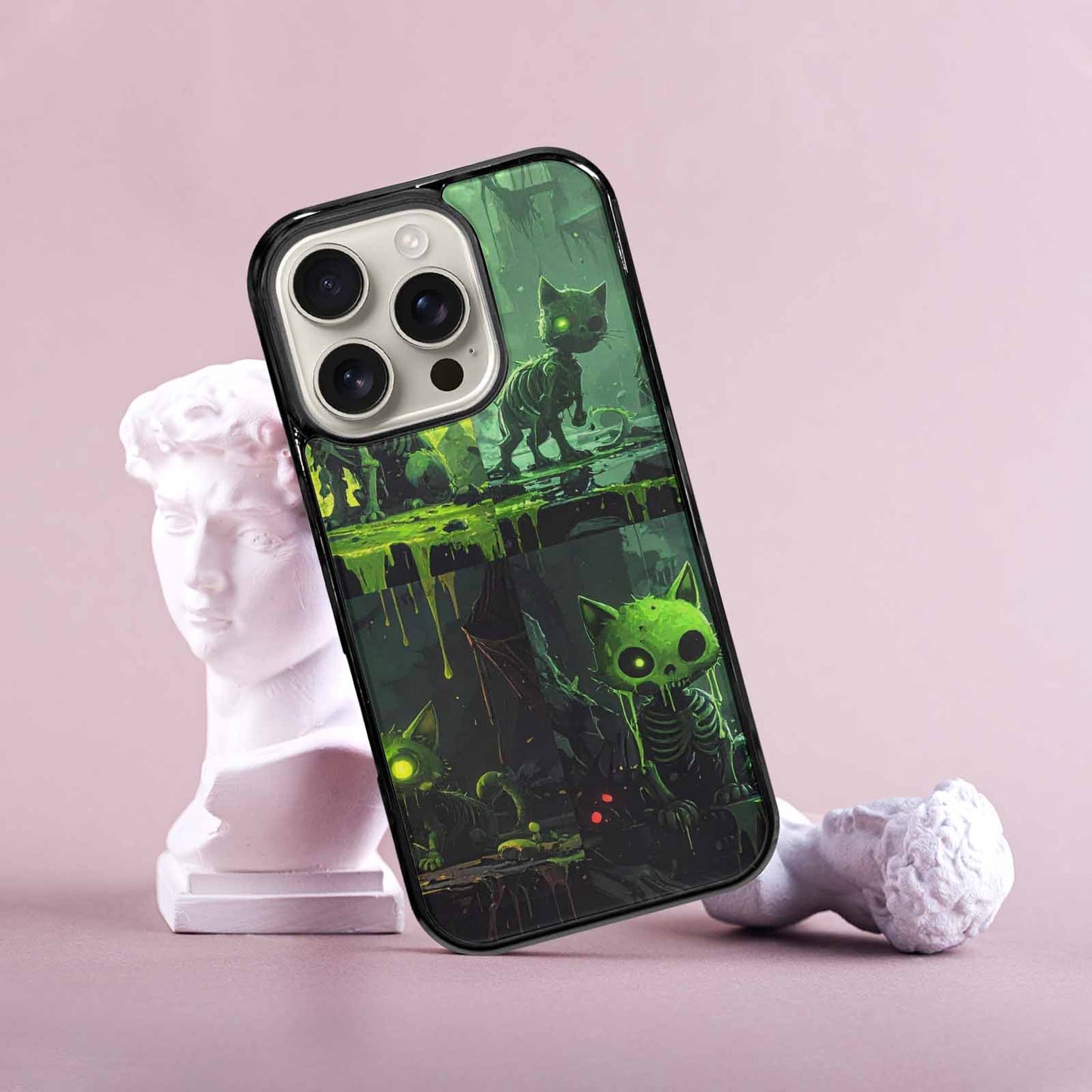 iPhone 16 Pro Case — Toxic Melting Skeleton Cats Small Toxic, Customized Protective Case