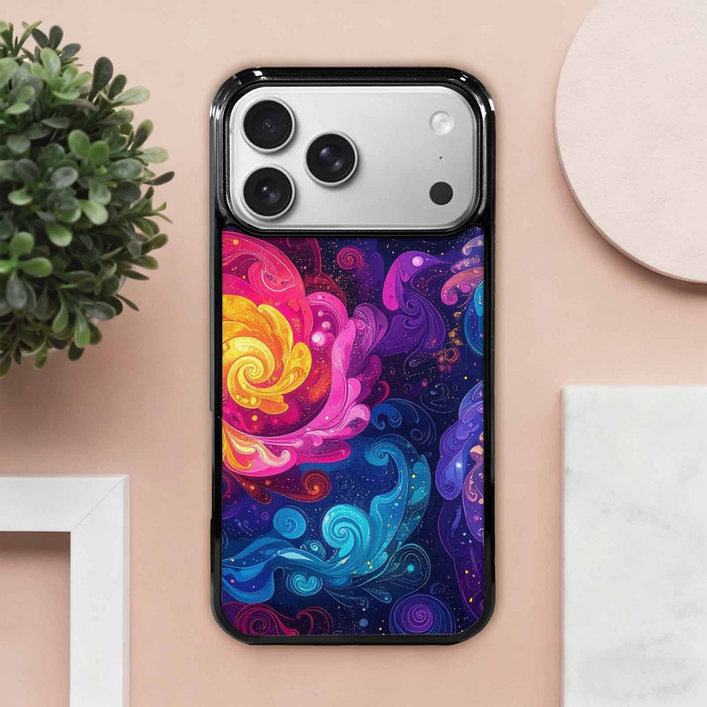 iPhone 17 Pro Max Case — Rose Galaxy Art Seamless Galaxy Space, Custom Art Phone Cover