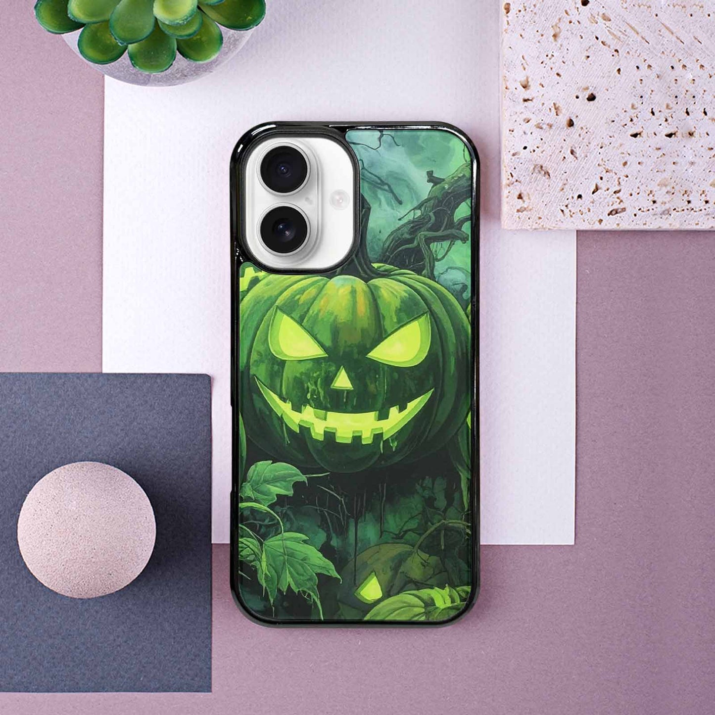 iPhone 16 Case — Halloween Glowing Jackolantern, Custom Designed Case Cover