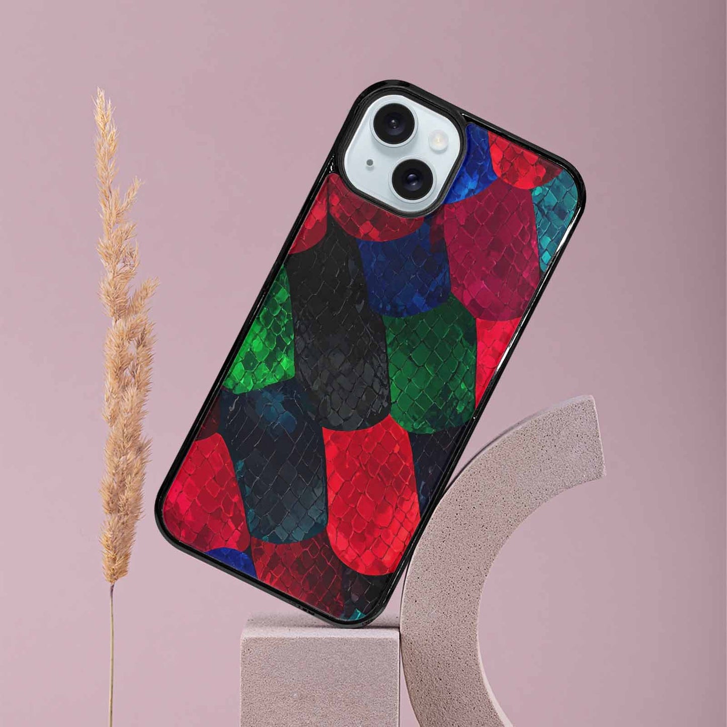 iPhone 15 Plus Case — Dark Snake Print, Original Design Phone Case