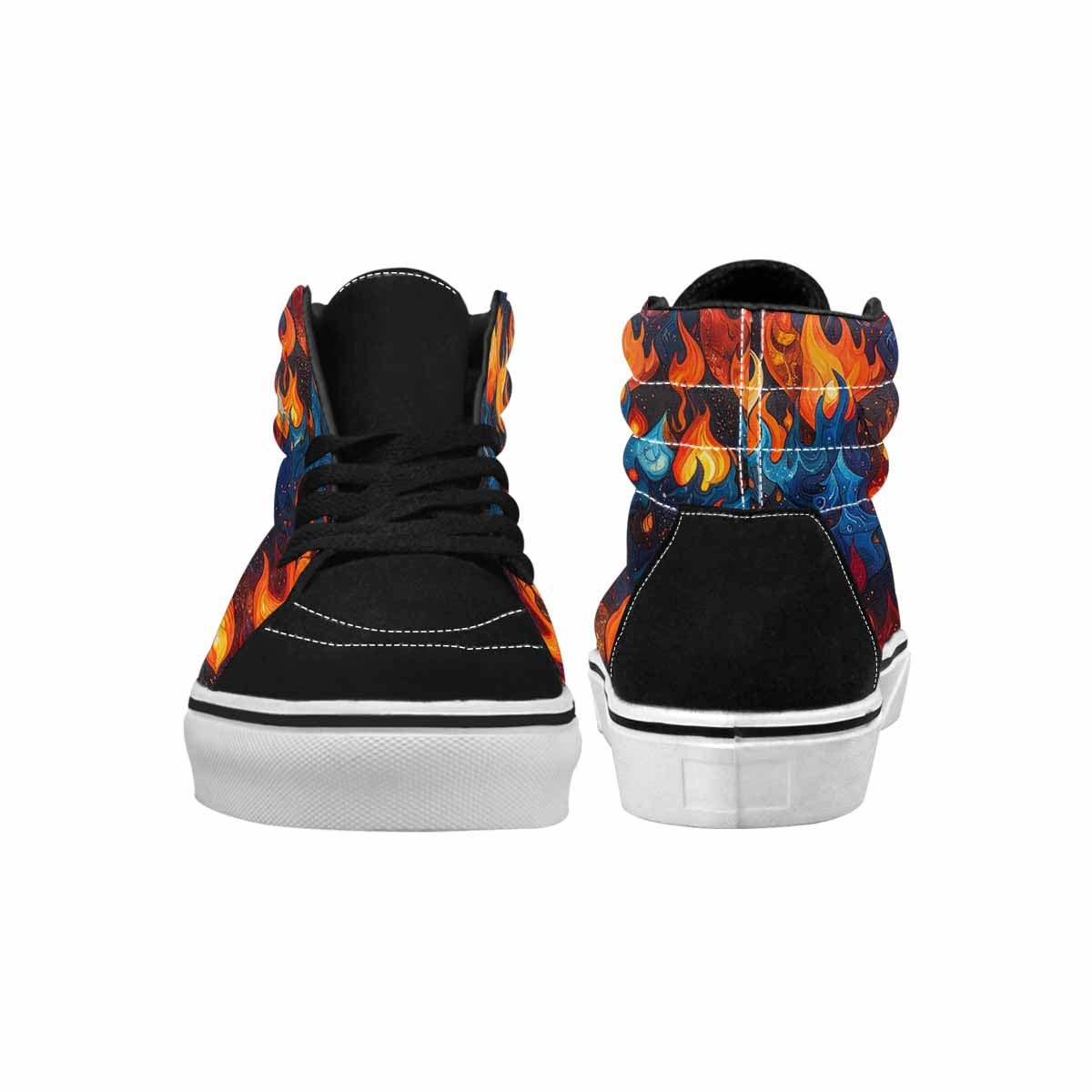 MEN'S Fire Flame High Top Canvas Neon Fantasy Shoes