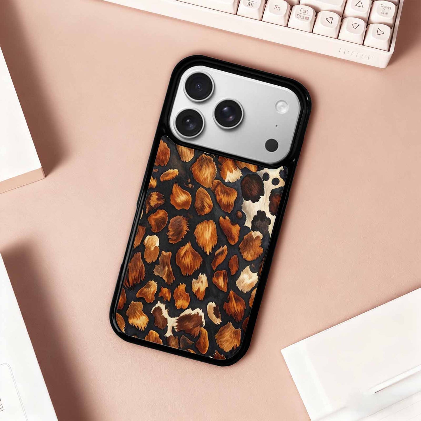 iPhone 17 Pro Case — Small Cow Animal Print Skin Animal, Unique Phone Case Design