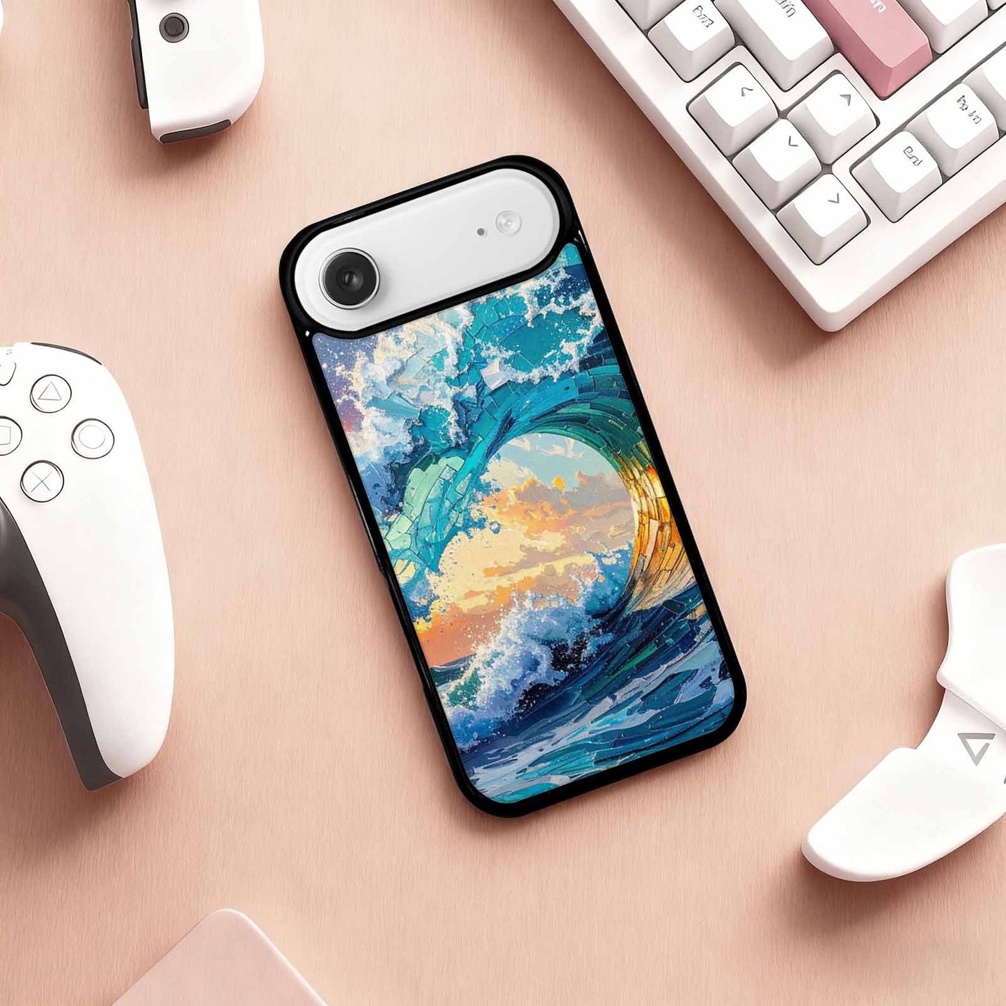 iPhone 17 Air Case — Wave Crest Splash Wave Crest Watercolor, Personalized Phone Case