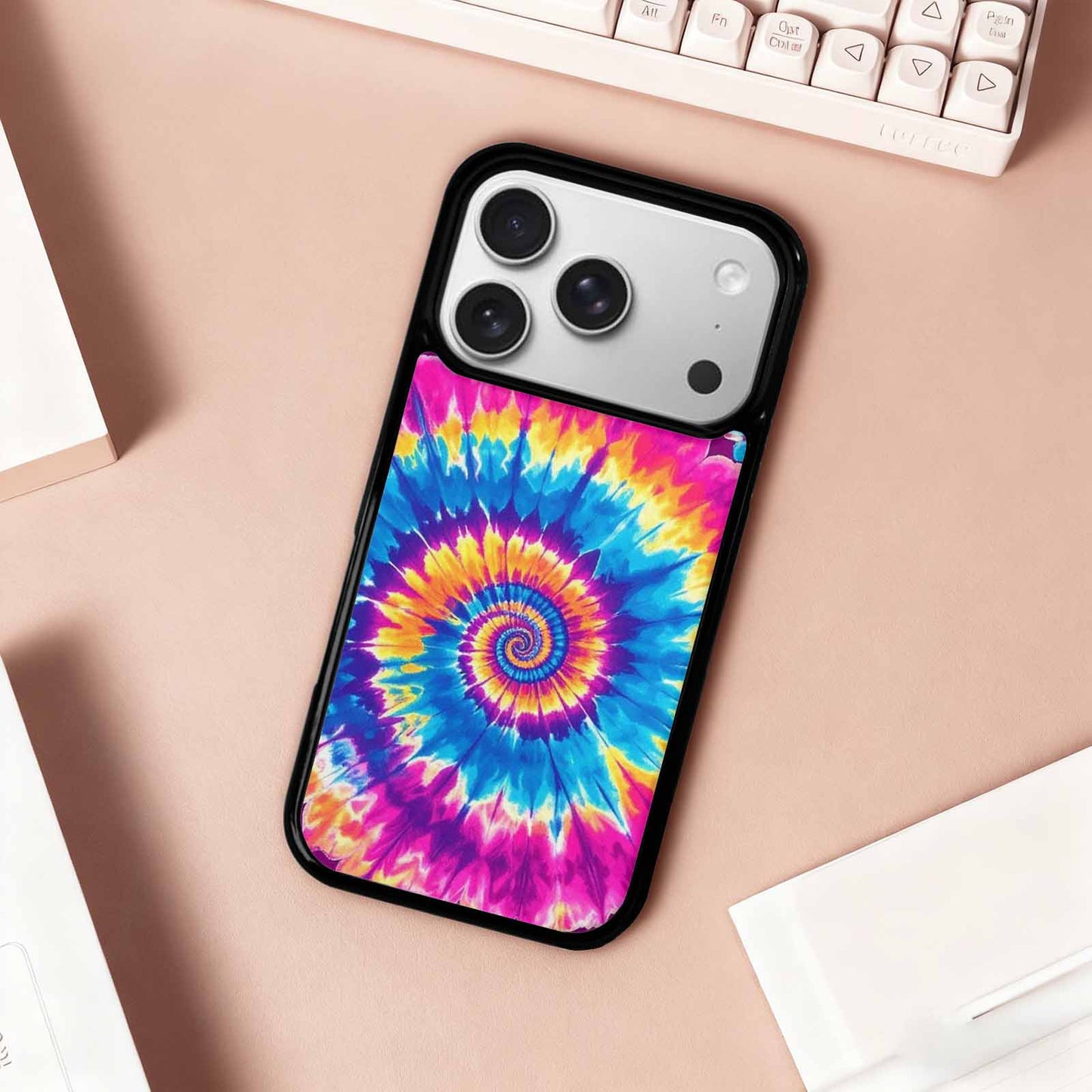 iPhone 17 Pro Case — Tie Dye Spiral Art Seamless Tie, Custom Phone Case