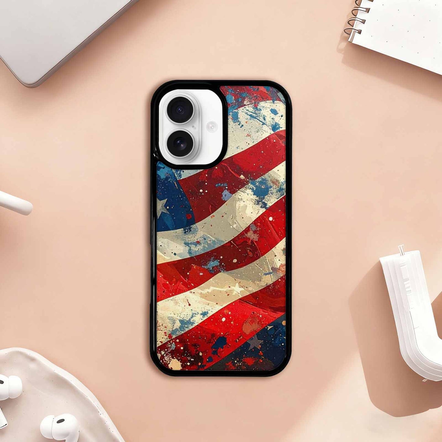 iPhone 17 Case — Small American Flag Stars Galaxy Space, Unique Phone Case Design