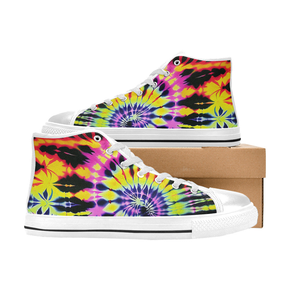 MEN'S Cc Tie Dye Art High Top Canvas Dark Academia Shoes