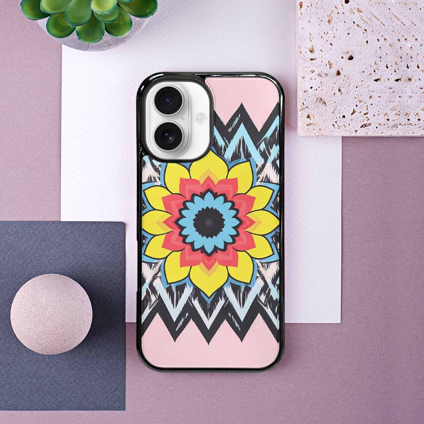 iPhone 16 Case — 1960s Mod Cartoon Art Pattern, Custom Designed Case Cover