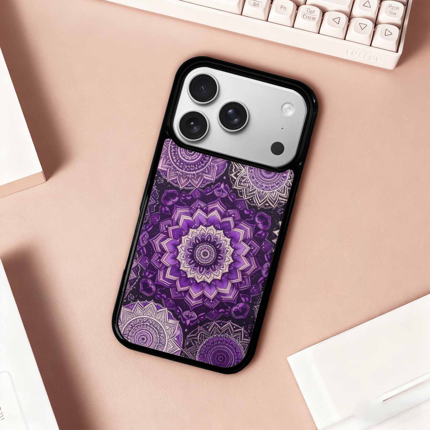 iPhone 17 Pro Case — Small Mandala Pattern Randomly Varying Floral, Unique Phone Case Design