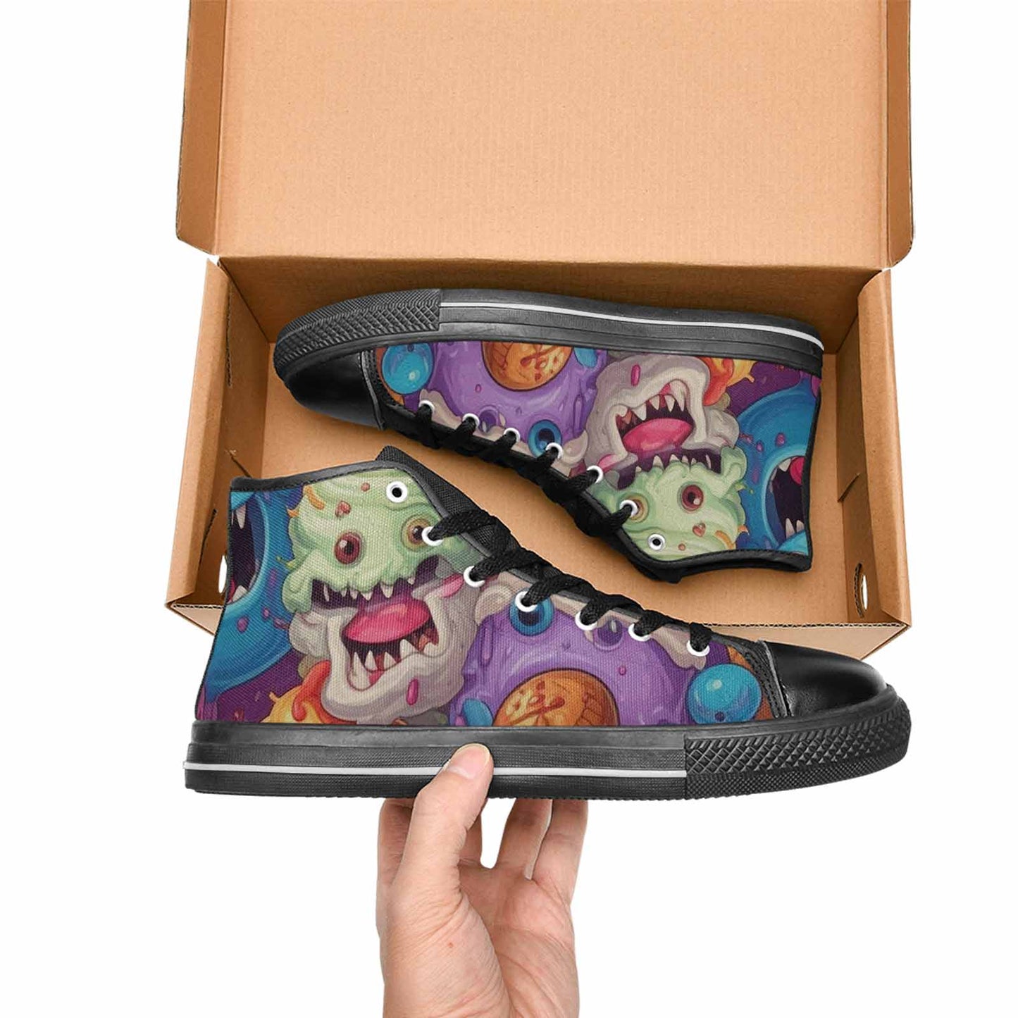 WOMEN'S Melting Icecream Cone Monster High Top Canvas Aesthetic Sneakers