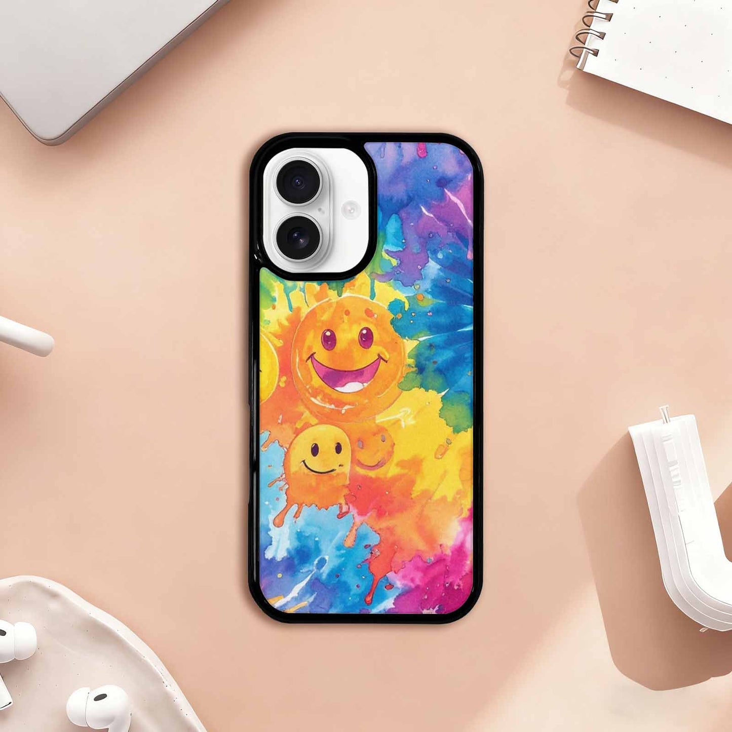 iPhone 17 Case — Smiley Facessmiley Faces Tie Original Art, Custom Printed Phone Case
