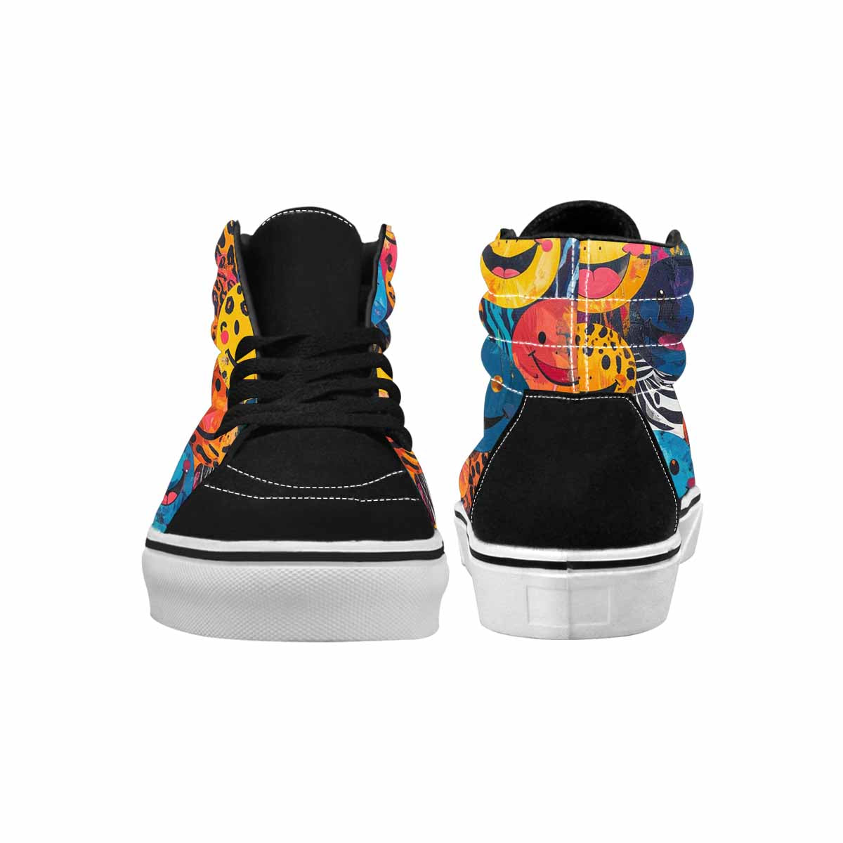 MEN'S Smiley Faces High Top Canvas Melting Art Sneakers