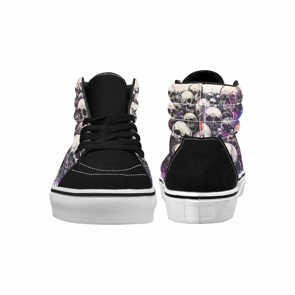 MEN'S Rainbow From Skull S High Top Canvas Grunge Custom Shoes