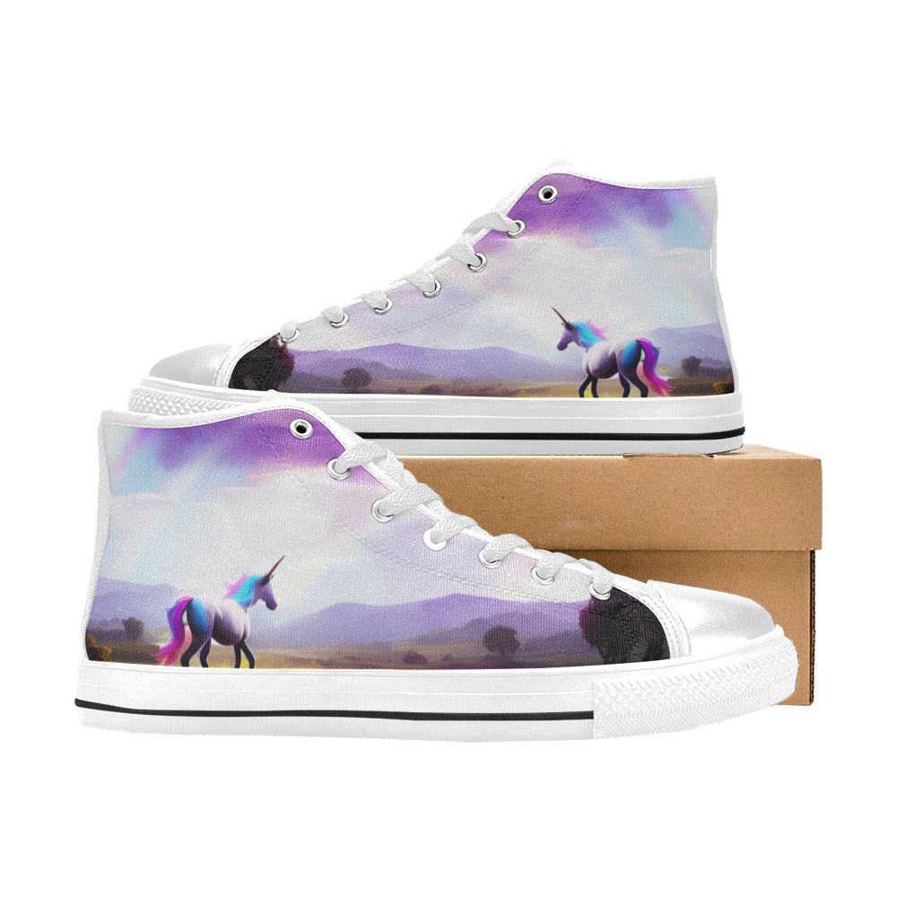 WOMEN'S Unicorn Beauty Art High Top Canvas Grunge Shoes