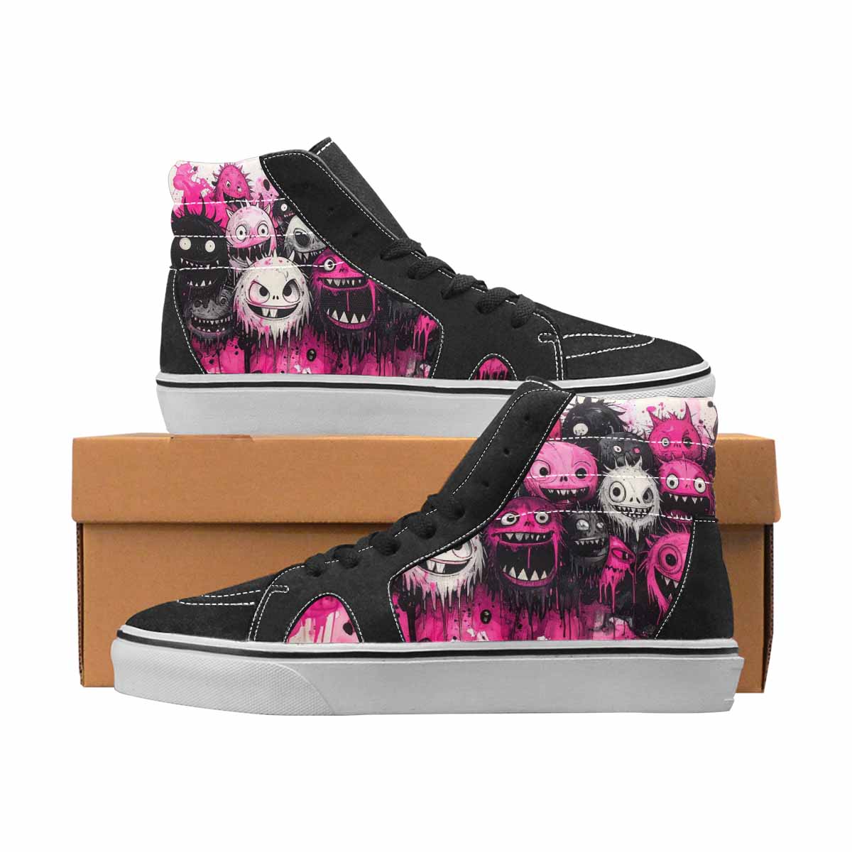 Pink Ink Monster Cartoon Edition Sneaker | Women's | Freaky Shoes®