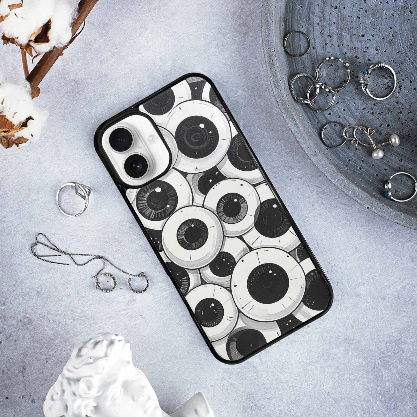 iPhone 16 Plus Case — Googly Cartoon Eyeballs Custom, Custom Print Case Cover