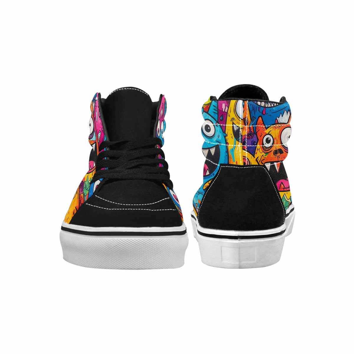 MEN'S Goofy Cartoon Monster High Top Canvas Cottagecore Custom Shoes