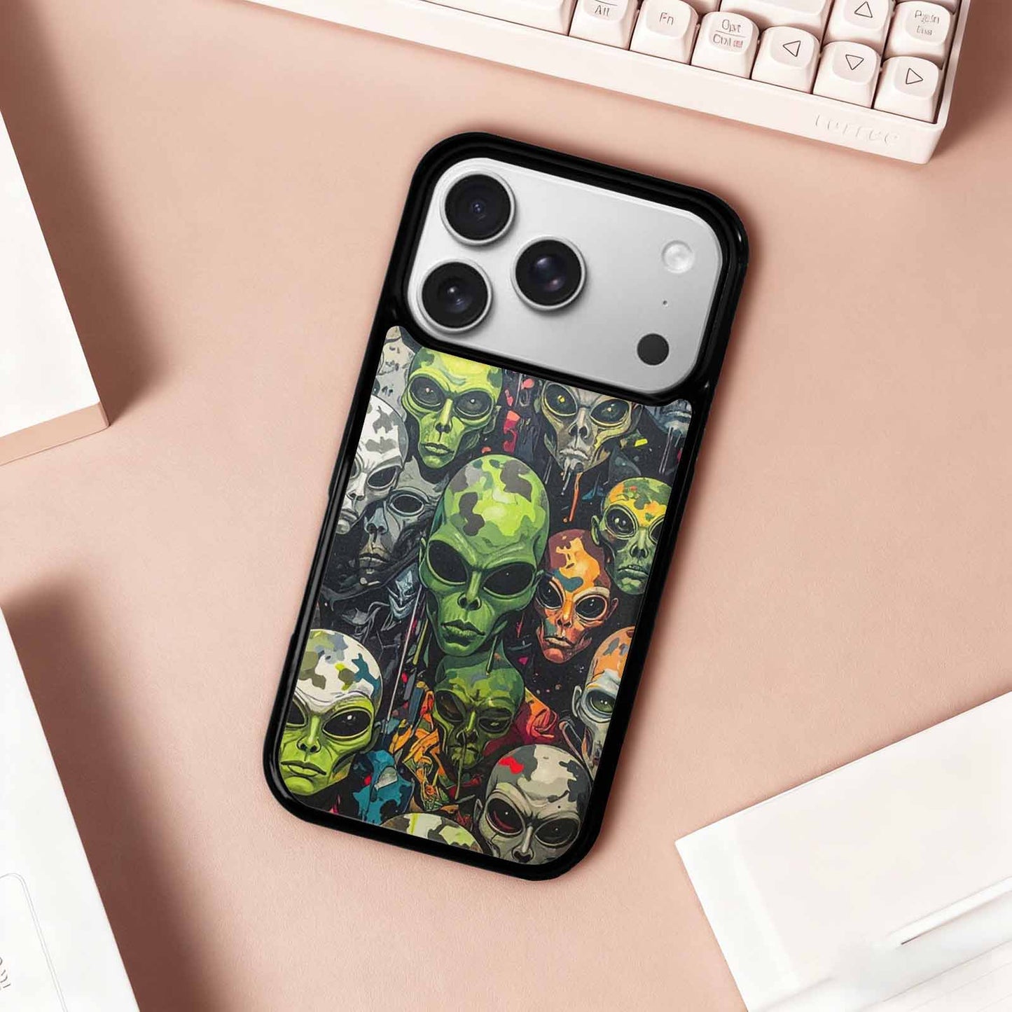 iPhone 17 Pro Case — Aliens Camo Aliens Pattern Hundreds Alien, Original Design Phone Case
