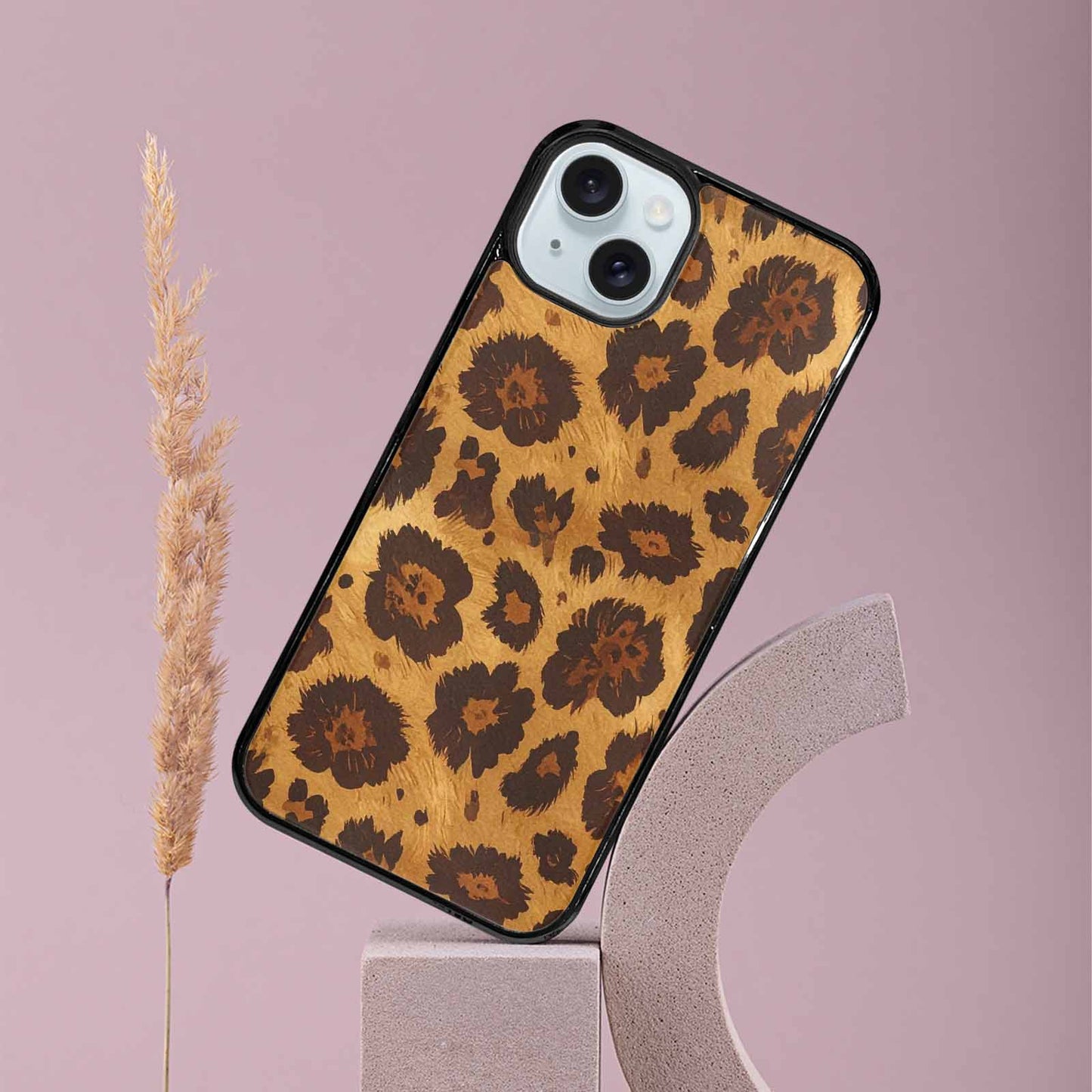 iPhone 15 Plus Case — Classic Leopard Print Warm Golden Tan, Custom Print Case Cover