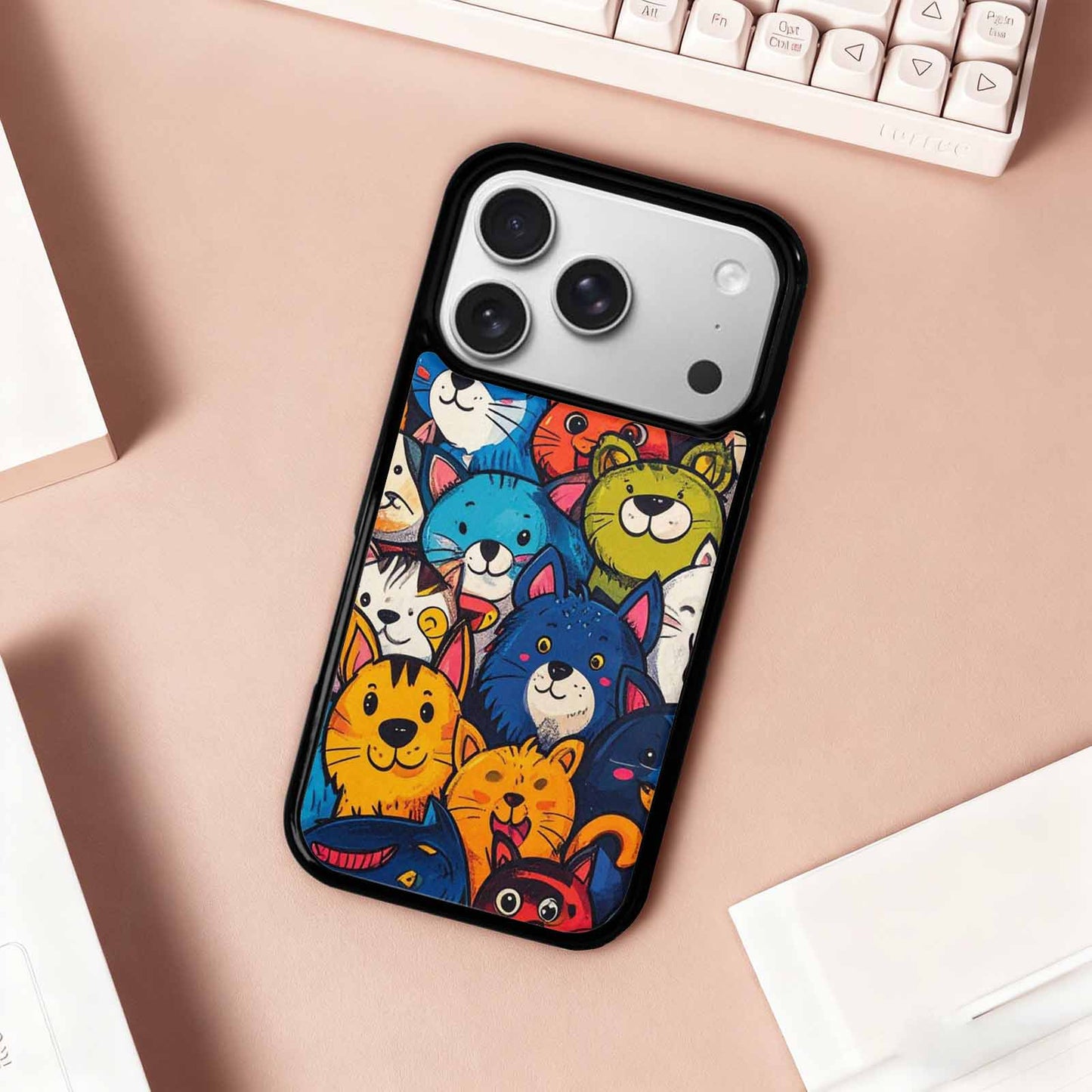 iPhone 17 Pro Case — Seamless Tileable Pattern Of Overlapping Cartoon, Unique Phone Case Design