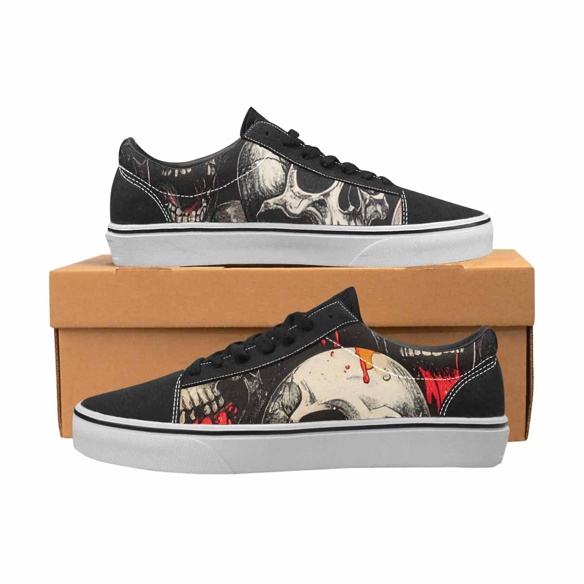 WOMEN'S Rainbow From Skull S Lace-Up Canvas Neon Fantasy Shoes