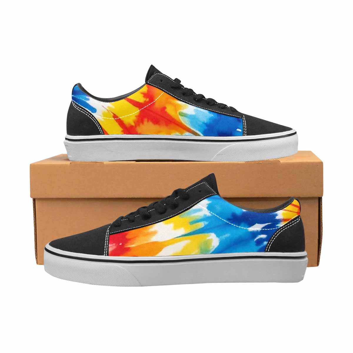 WOMEN'S Tie Dye Drip Canvas Lace-Up Vivid Custom Shoes