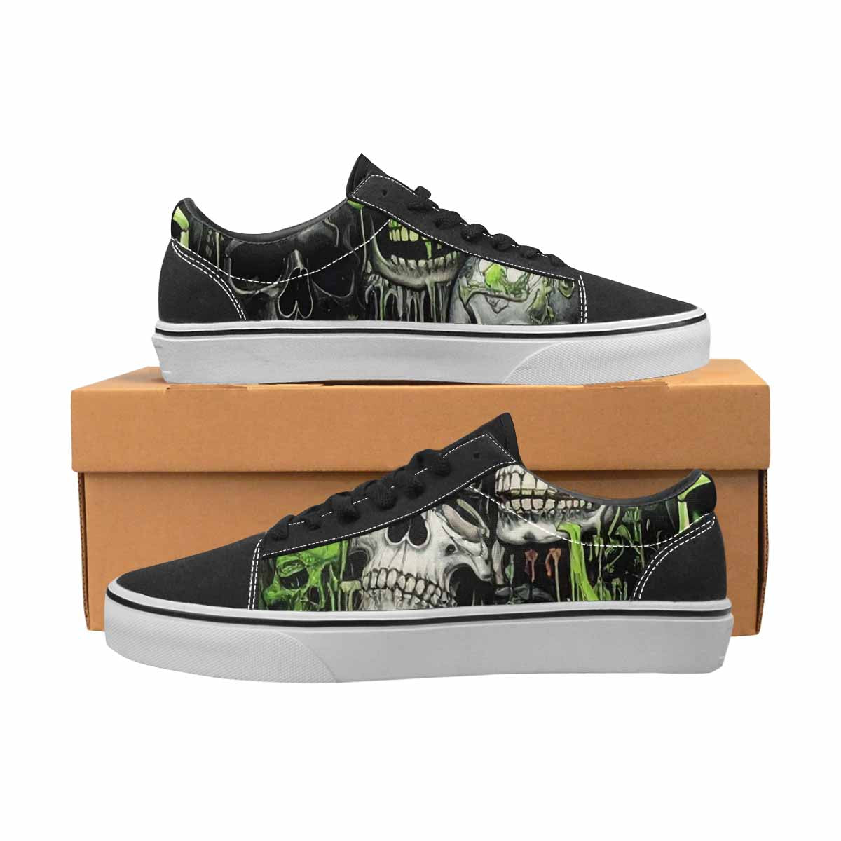 WOMEN'S Skulls (general) Lace-Up Canvas Dark Academia Custom Sneakers