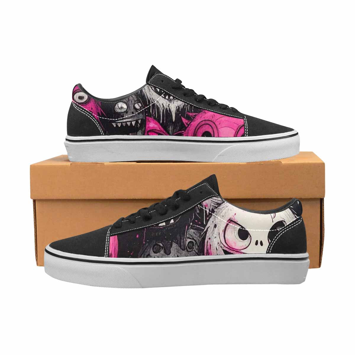 WOMEN'S Monsters (general) Lace-Up Canvas Cottagecore Custom Sneakers