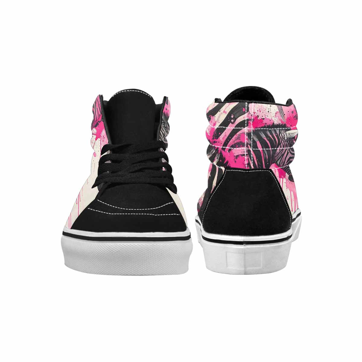 MEN'S Zebra Stripe Burst High Top Canvas Kaleidoscope Custom Sneakers