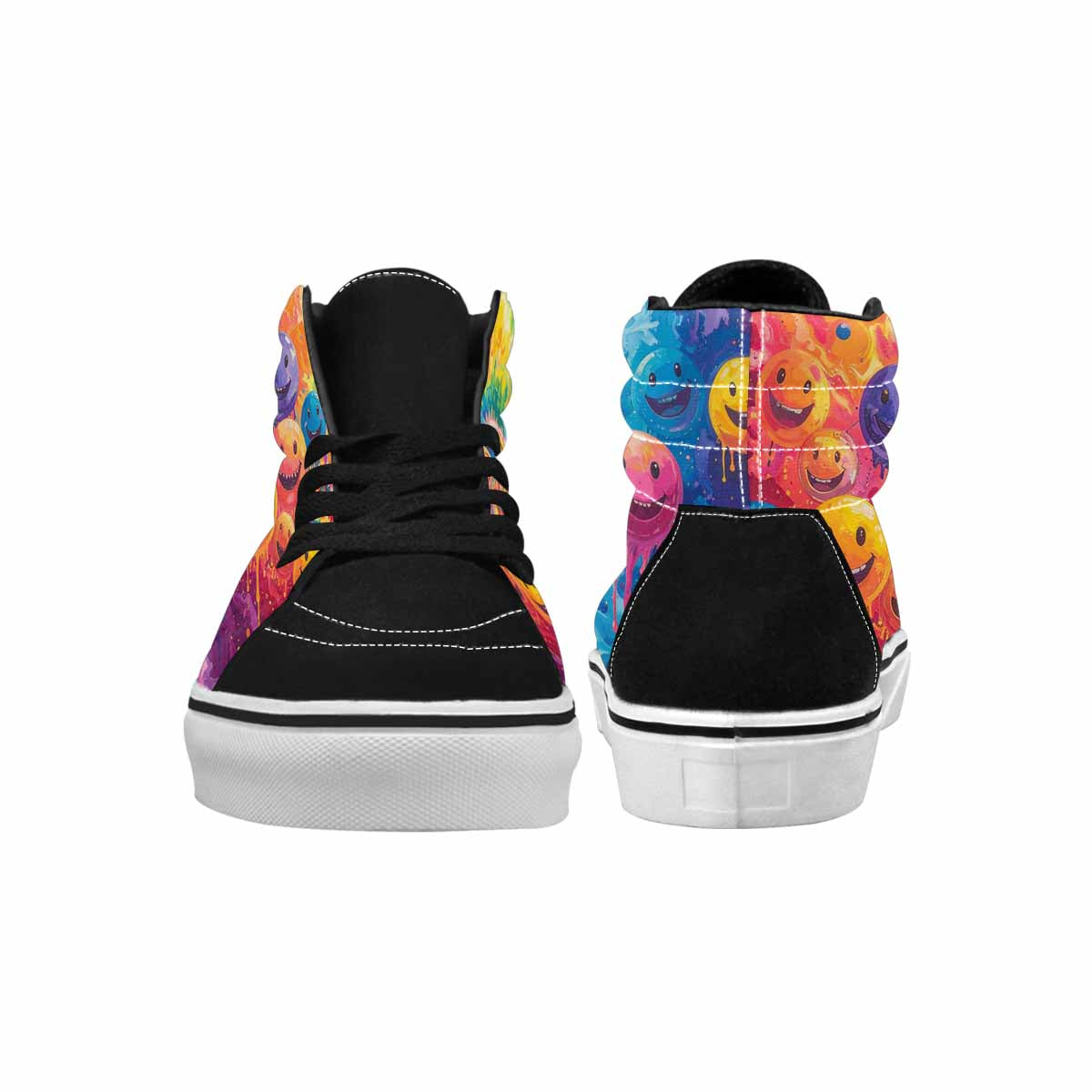 MEN'S Smiley Facessmiley Faces High Top Canvas Wallpaper Art Custom Sneakers