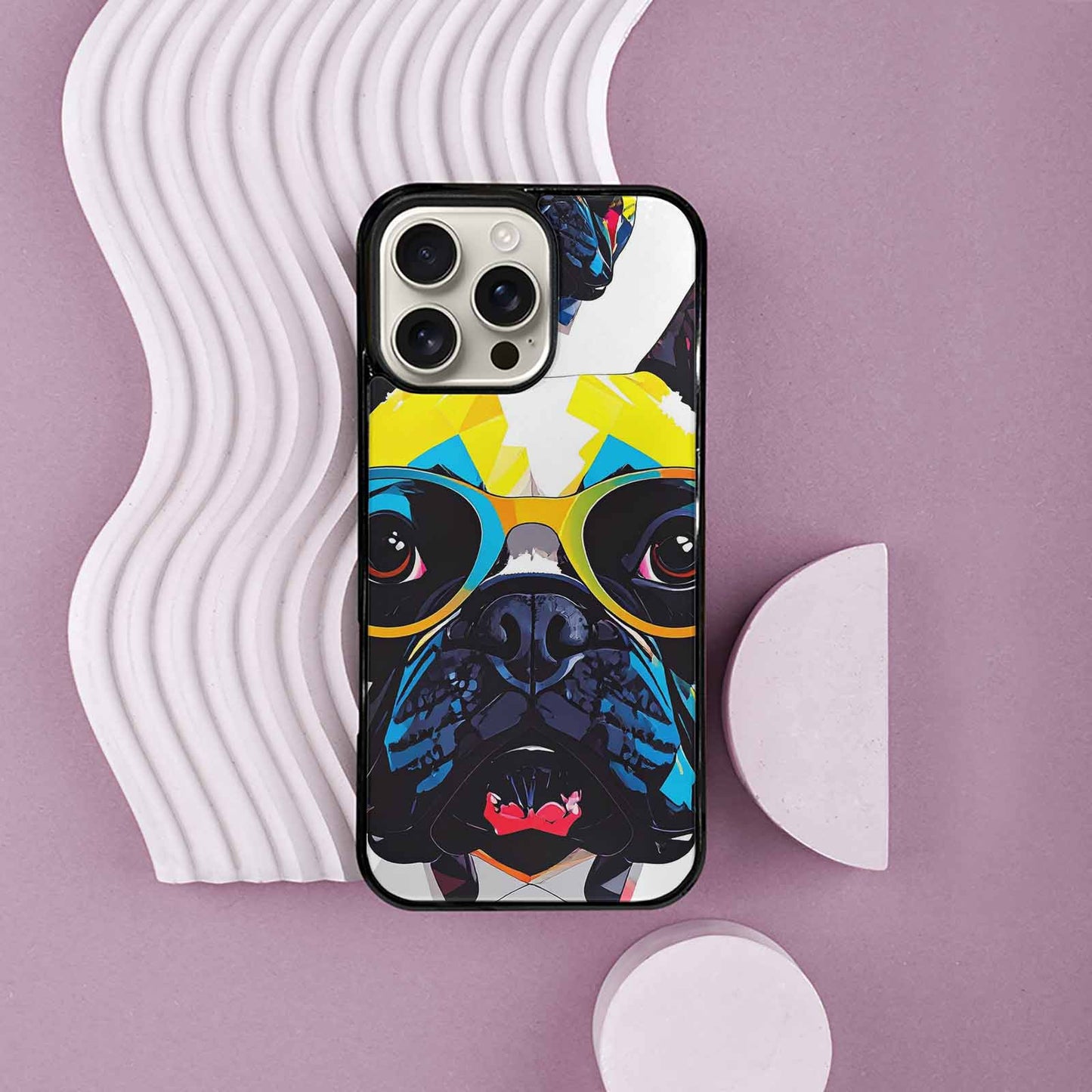 iPhone 16 Pro Max Case — French Bulldog Pop Art Pattern, Custom Phone Case