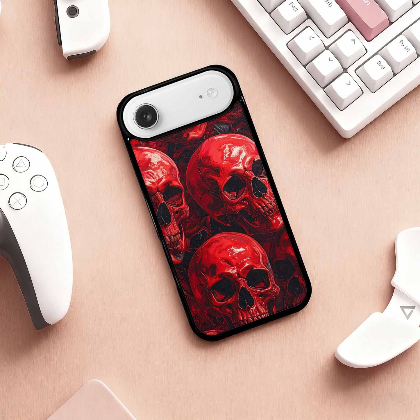 iPhone 17 Air Case — Glossy Blood Moon Skull Gothic Skulls, Custom Phone Case