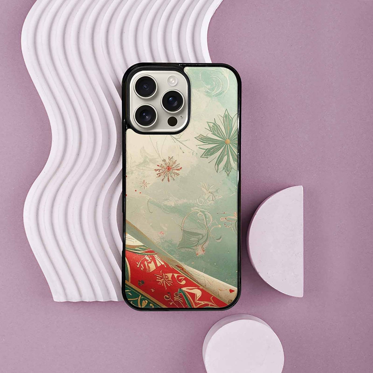 iPhone 16 Pro Max Case — Christmas Wrapping Paper Pattern Art Wallpaper, Custom Art Phone Cover