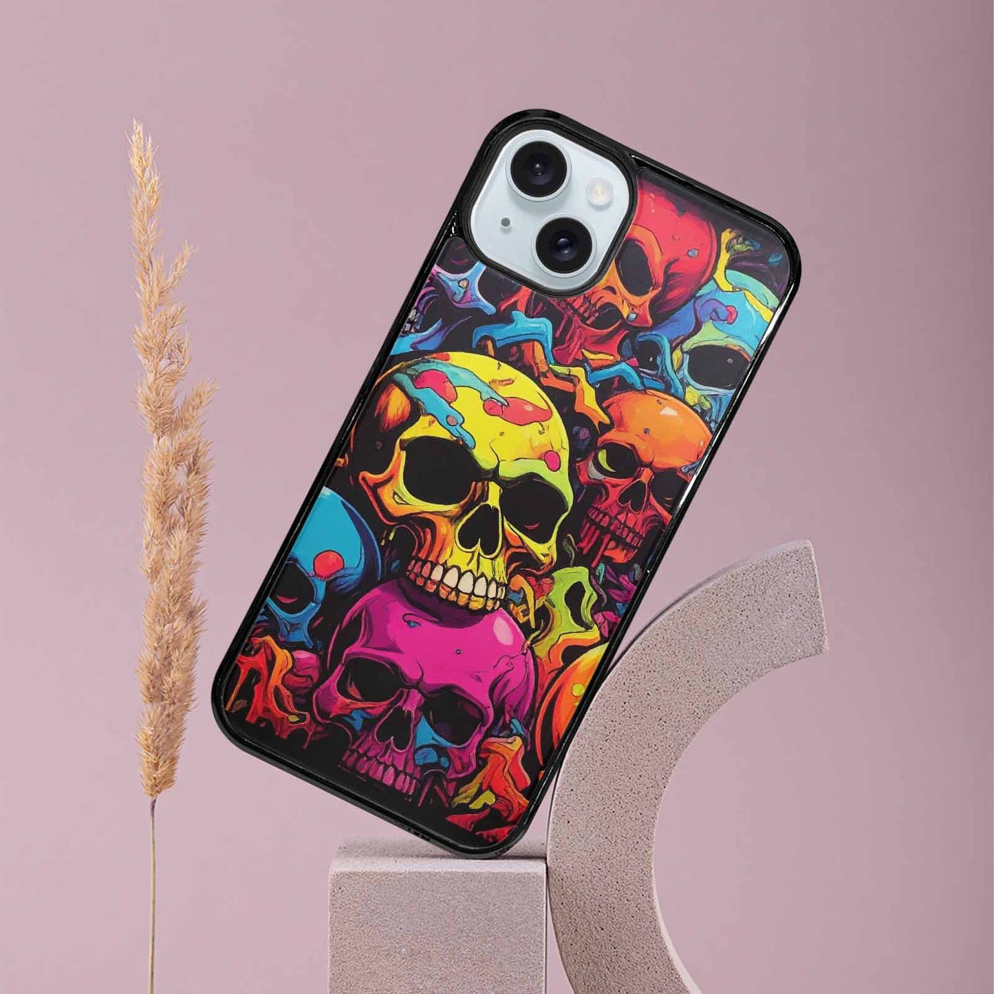 iPhone 15 Plus Case — 1000s Of Skulls Digital Camo Drip, Customized Protective Case