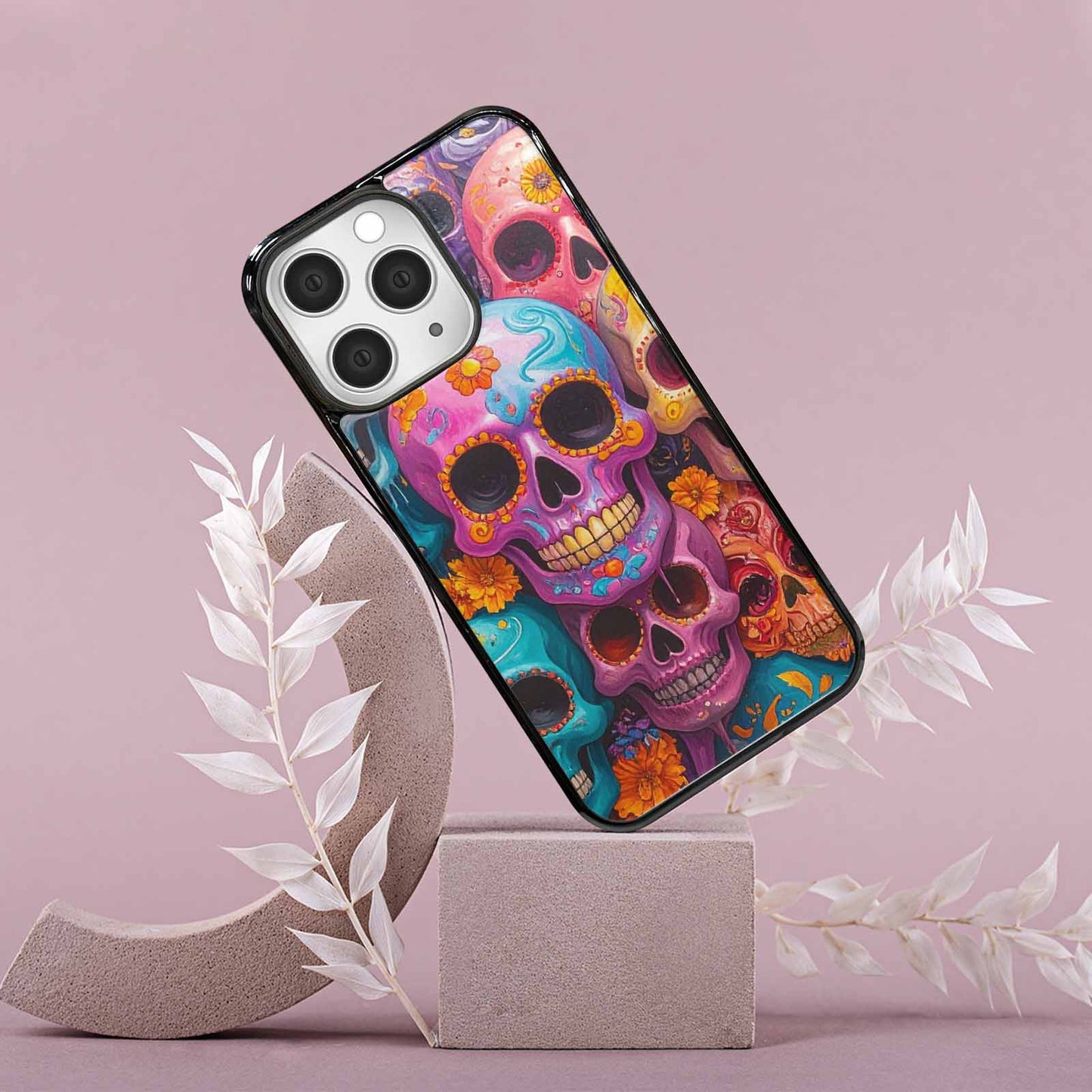 iPhone 15 Pro Max Case — Sugar Skullsmelting Sugar Skulls, Custom Made Phone Cover