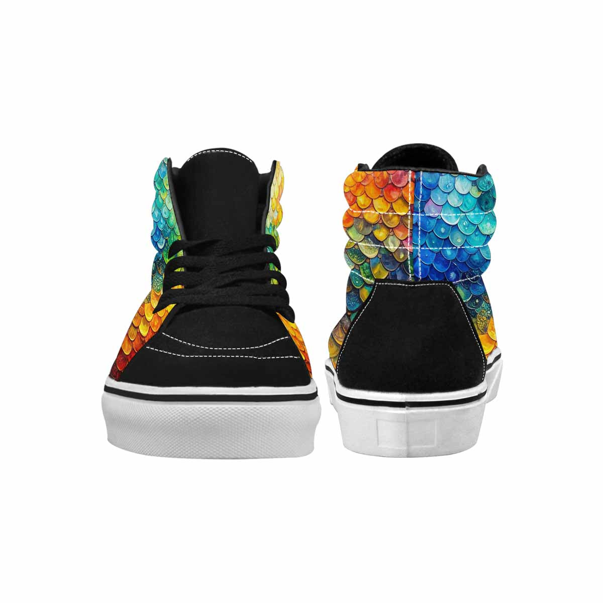 MEN'S Reptile Scale High Top Canvas Wallpaper Art Custom Sneakers