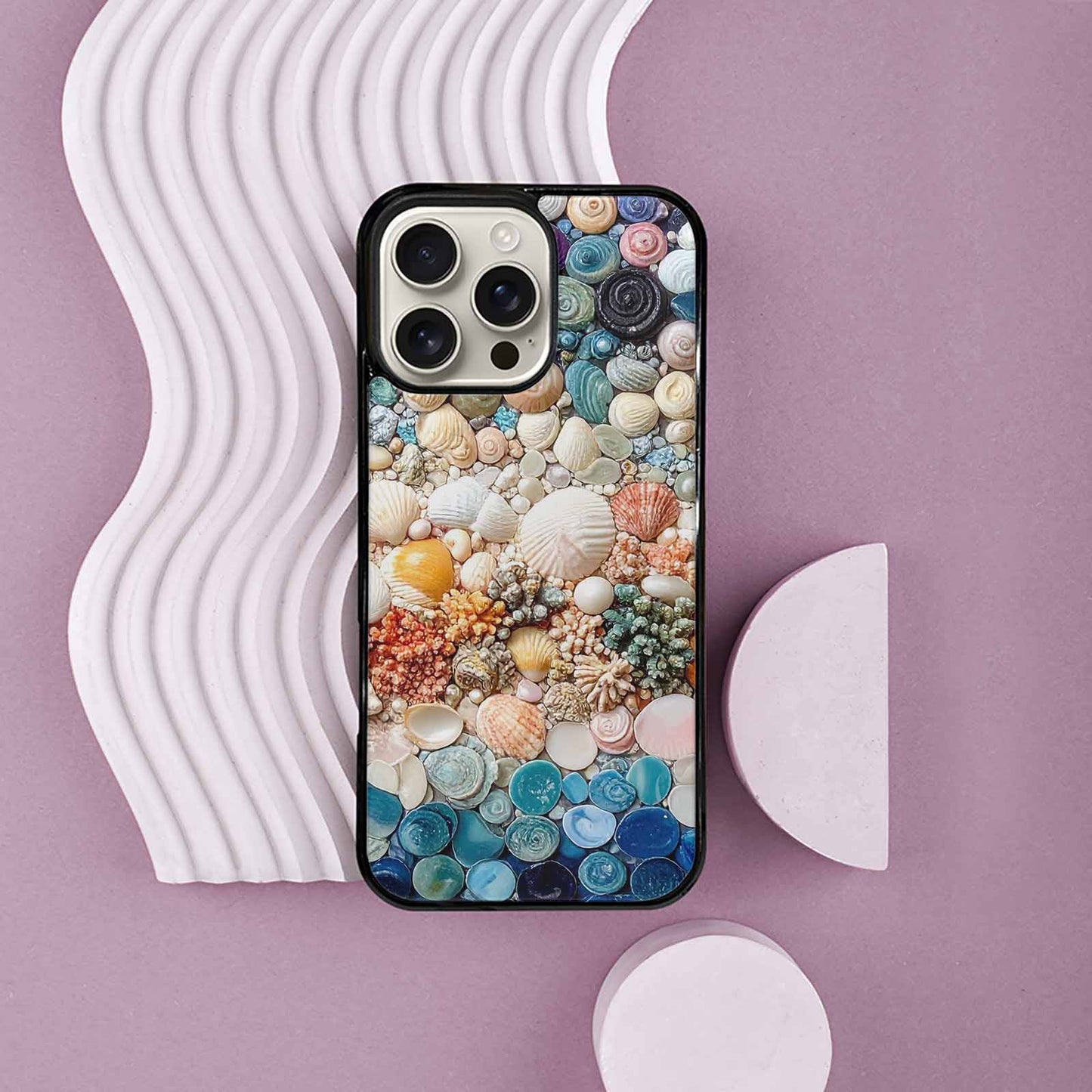 iPhone 16 Pro Max Case — Seashell Collage Seashell Collage Pattern Hundreds, Unique Phone Case Design