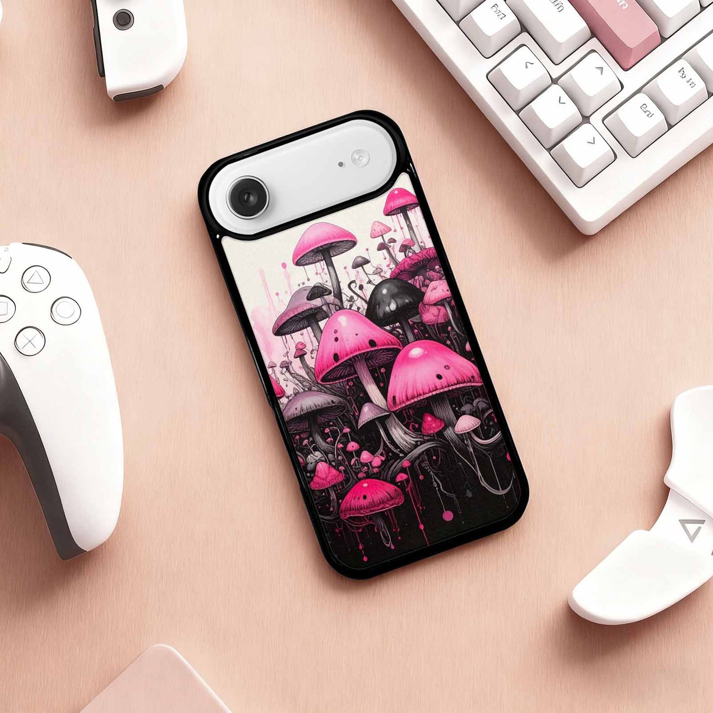 iPhone 17 Air Case — Rainbow Drip Mushrooms Black Pink Original, Custom Designed Case Cover