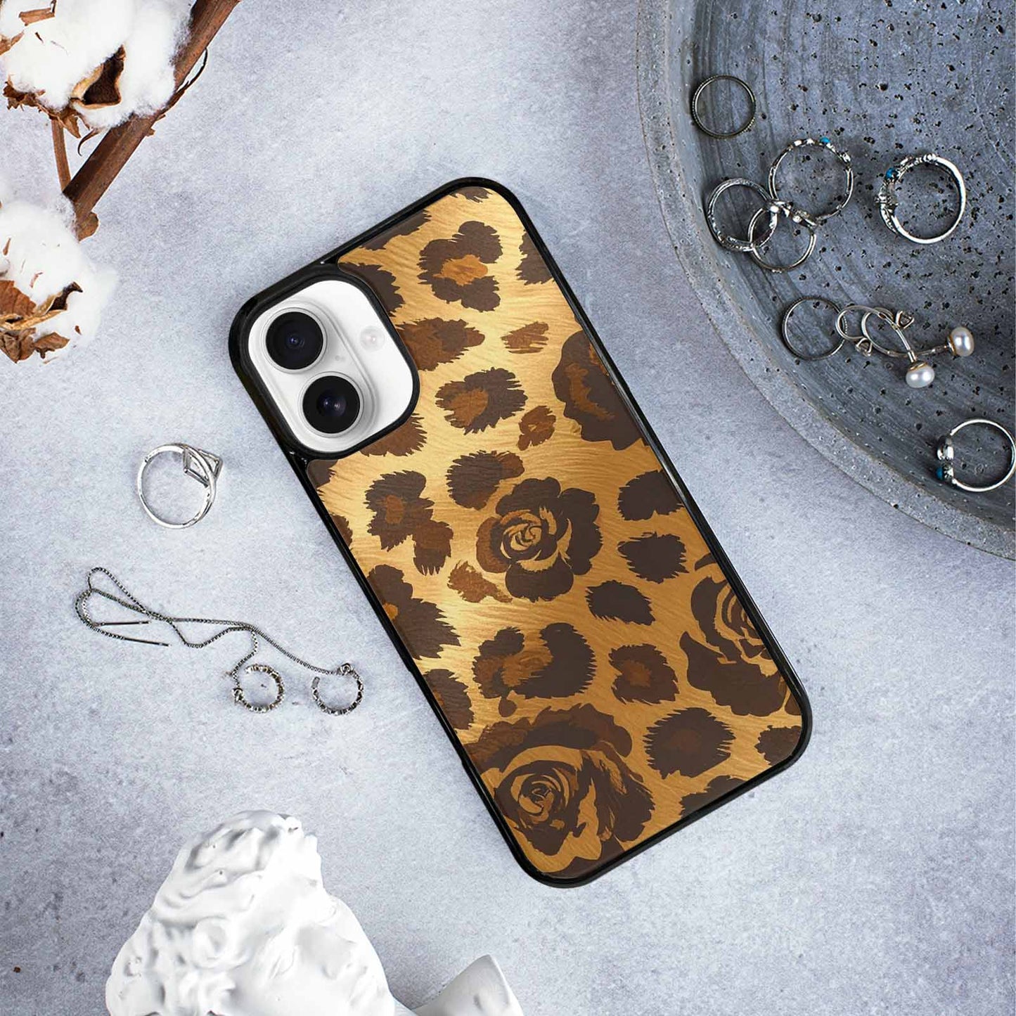 iPhone 16 Plus Case — Classic Leopard Print Warm Golden Tan, Customized Protective Case