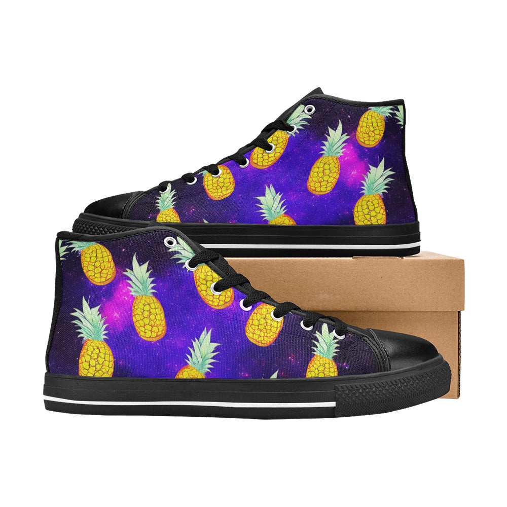 MEN'S Galaxy Pineapples 2 Men’S High Top Canvas Grunge Custom Shoes