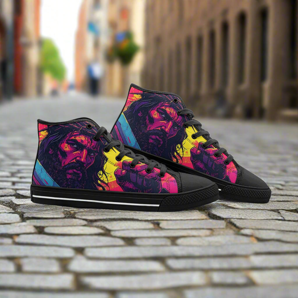 Dragon Crimson Black Vivid UNISEX Bold Art - Freaky Shoes | Custom Art Sneakers
