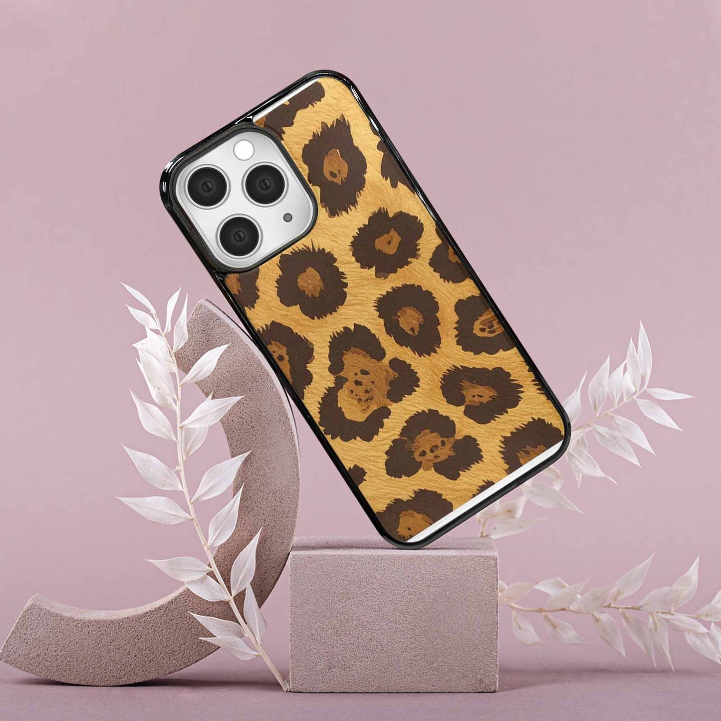 iPhone 15 Pro Max Case — Classic Leopard Print Warm Golden Tan, Custom Print Case Cover