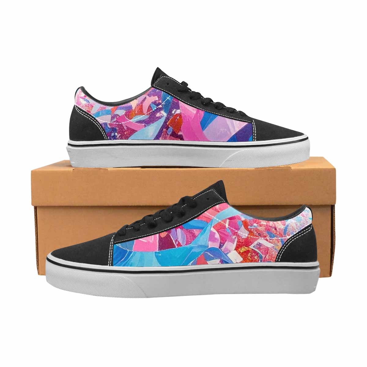 WOMEN'S Transgender Pride Flag Lace-Up Canvas Cottagecore Custom Sneakers