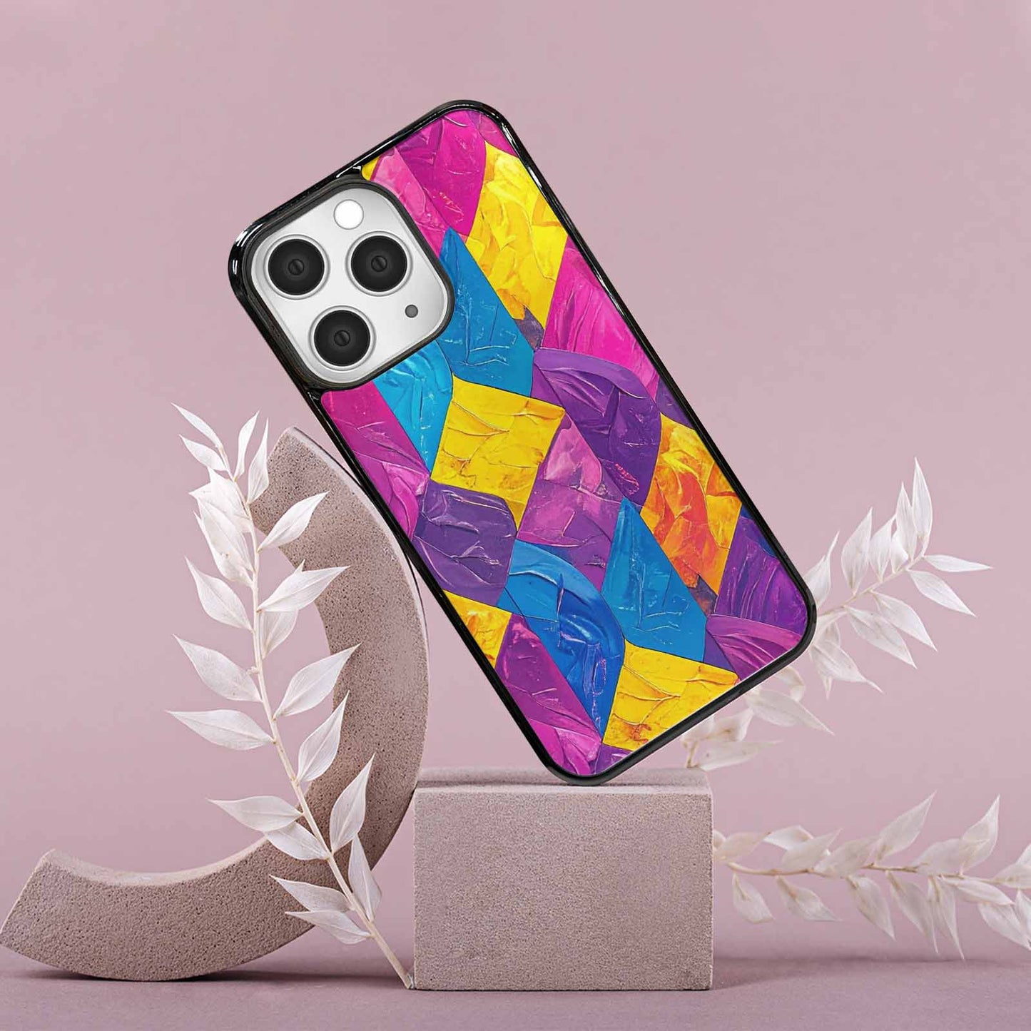 iPhone 15 Pro Max Case — Pansexual Flag Color Theme Small Rainbow, Custom Designed Case Cover