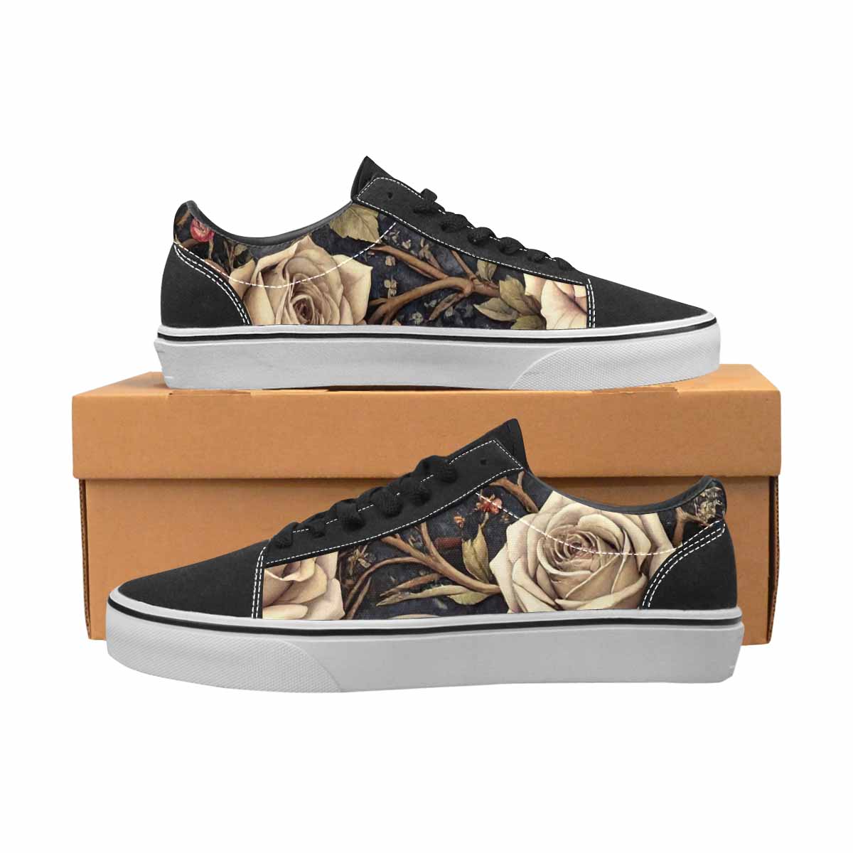 WOMEN'S Skulls - Roses Canvas Lace-Up Neon Fantasy Sneakers