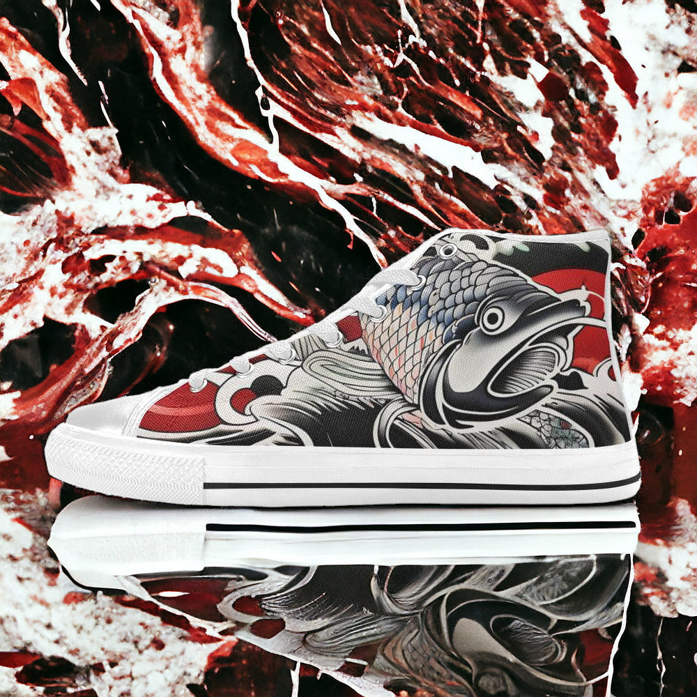 Cherry Blossom Dark Cosmic Custom MEN Bold Art - Freaky Shoes | Custom Art Sneakers