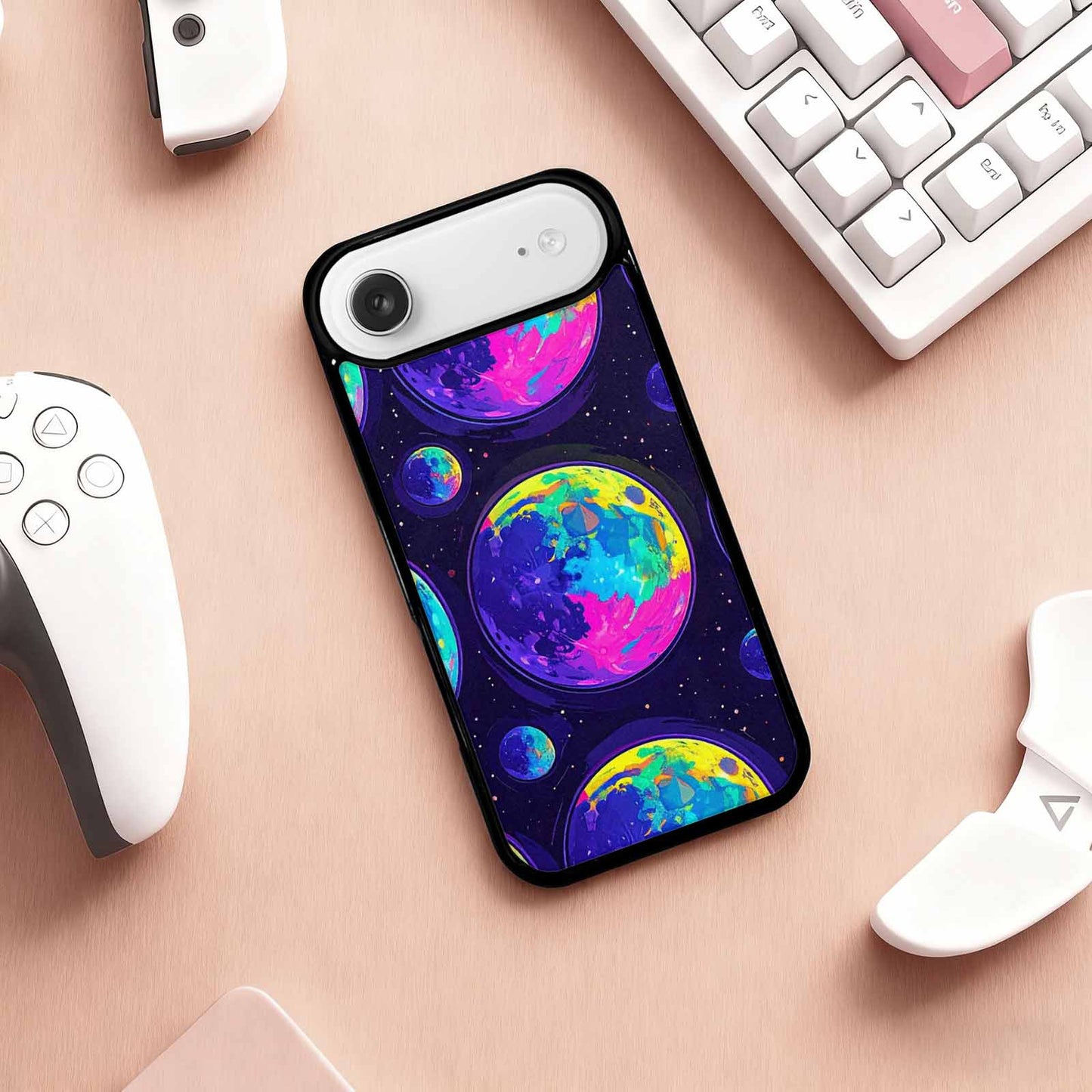 iPhone 17 Air Case — Neon Winter Moon Seamless Cartoon Cute, Custom Made Phone Cover